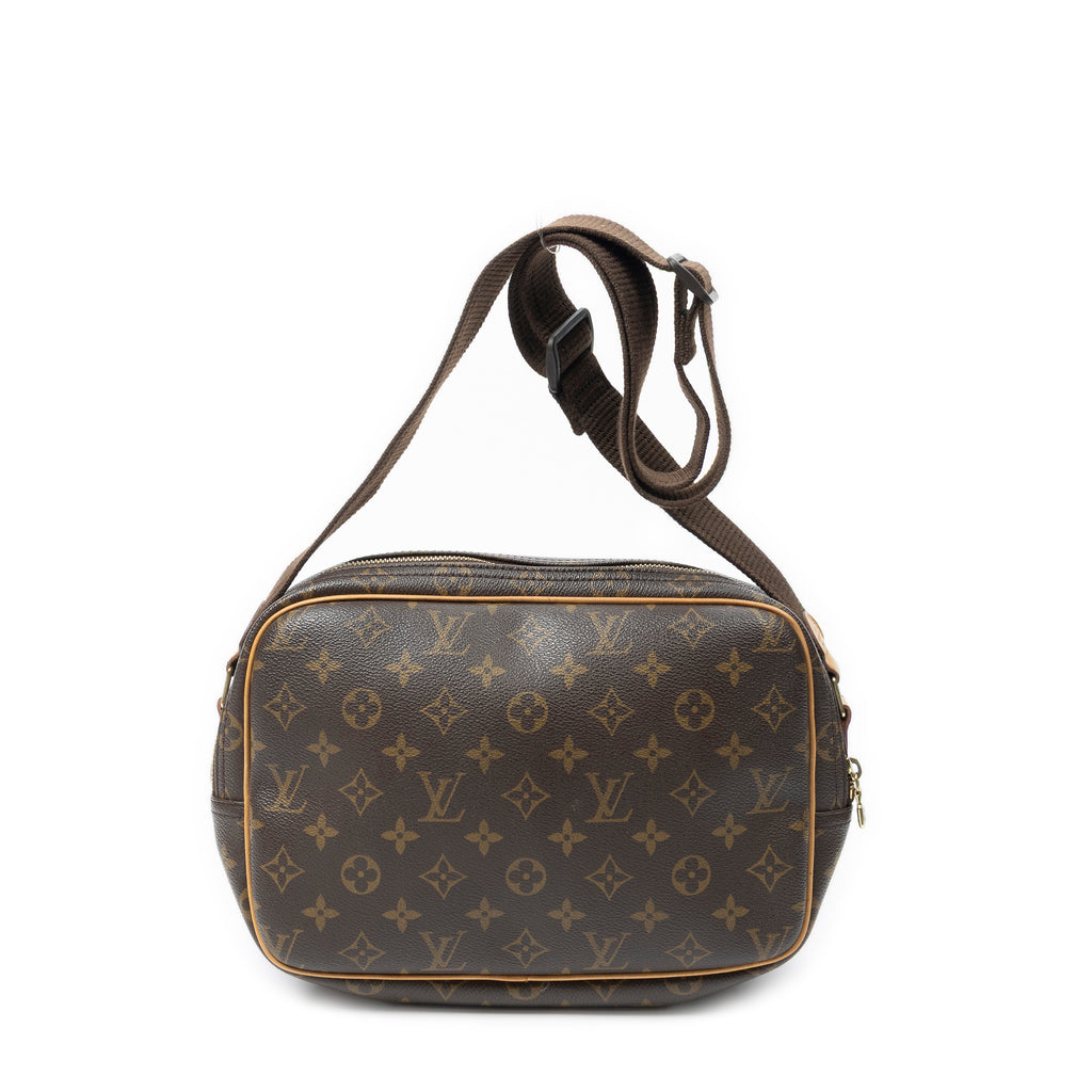 Sac Reporter PM en toile Monogram marron
