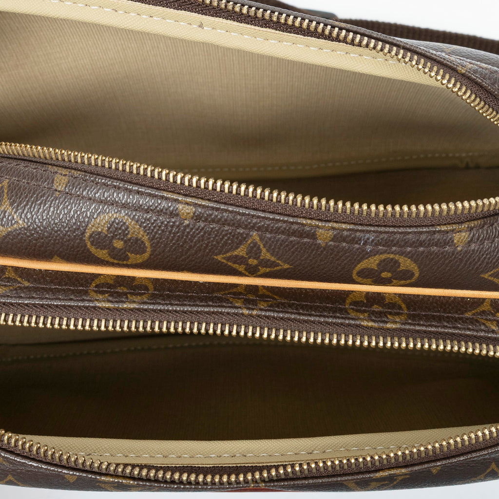 Sac Reporter PM en toile Monogram marron