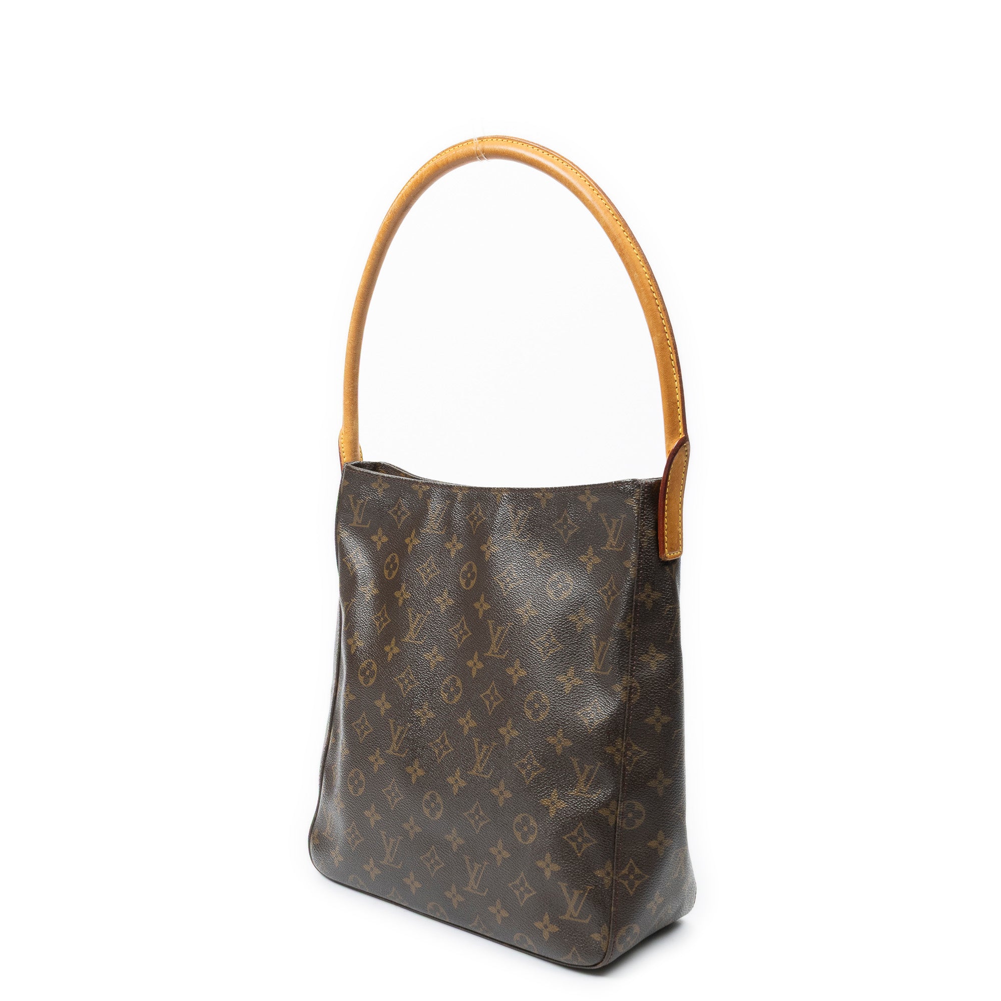 Sac porté épaule Looping GM en toile monogram marron