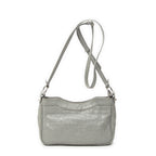 Shoulder Bag Classic Hip Crossbody Gray Distressed Leather