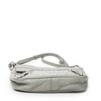 Shoulder Bag Classic Hip Crossbody Gray Distressed Leather