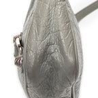 Shoulder Bag Classic Hip Crossbody Gray Distressed Leather