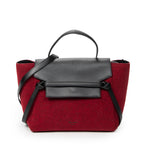 Shoulder Bag Mini Belt Bag Red Wool Canvas