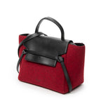Shoulder Bag Mini Belt Bag Red Wool Canvas