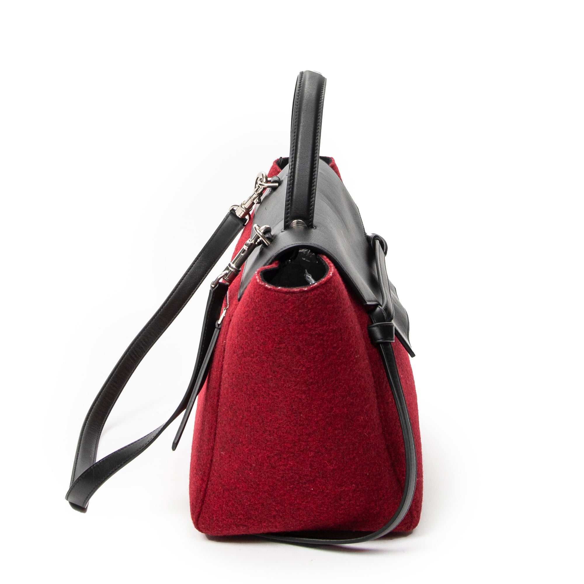 Shoulder Bag Mini Belt Bag Red Wool Canvas
