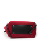 Shoulder Bag Mini Belt Bag Red Wool Canvas