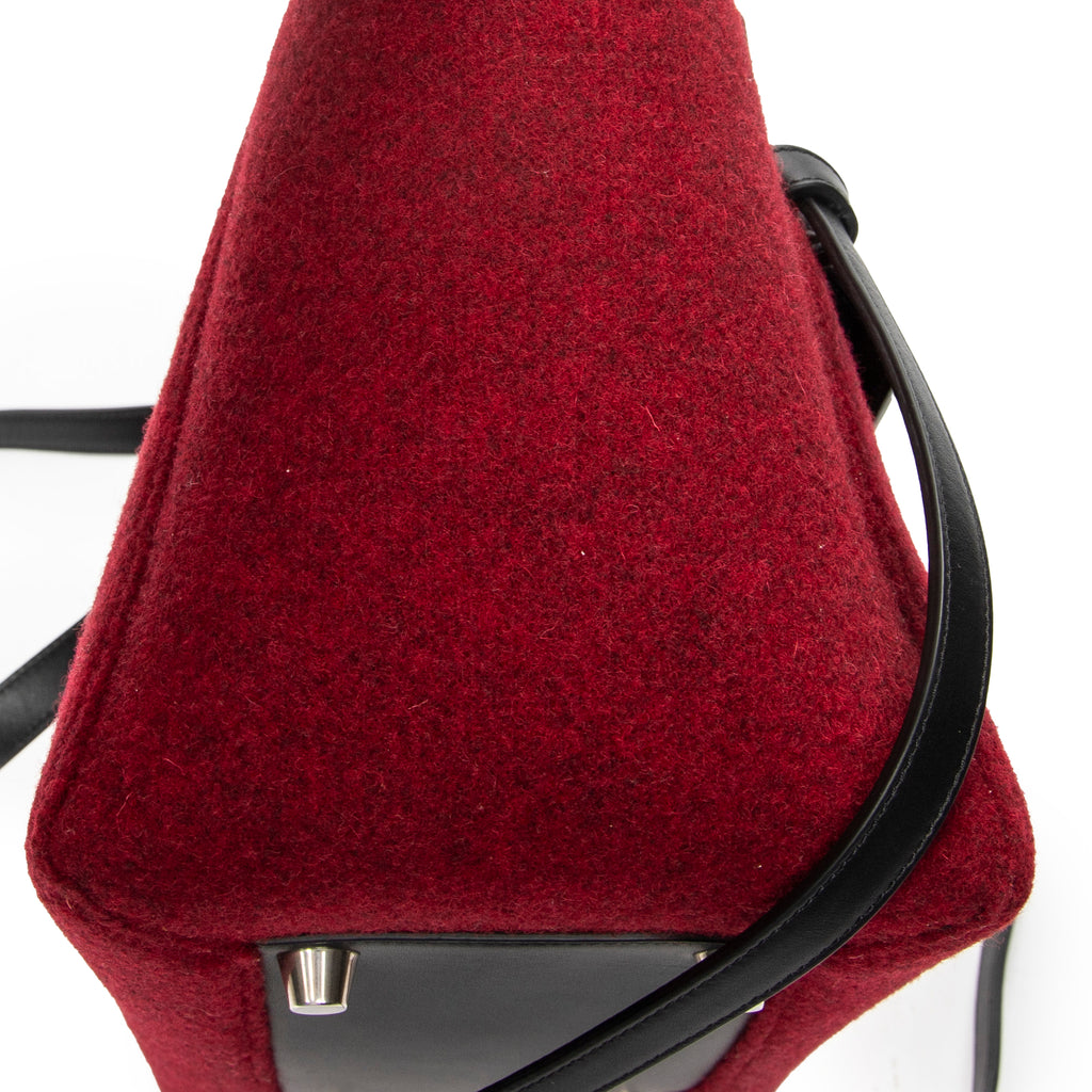 Shoulder Bag Mini Belt Bag Red Wool Canvas