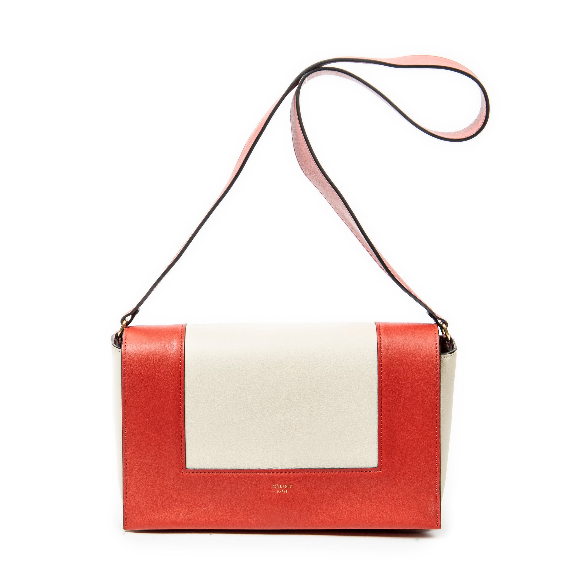 Shoulder Bag Medium Frame Crossbody Red Calfskin Leather