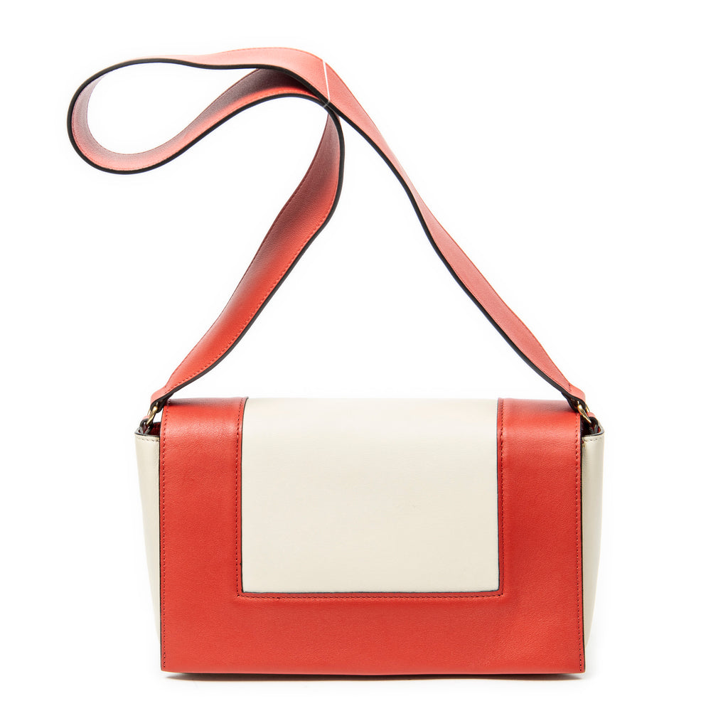 Shoulder Bag Medium Frame Crossbody Red Calfskin Leather