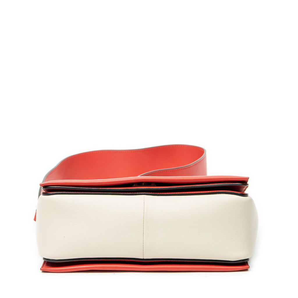 Shoulder Bag Medium Frame Crossbody Red Calfskin Leather