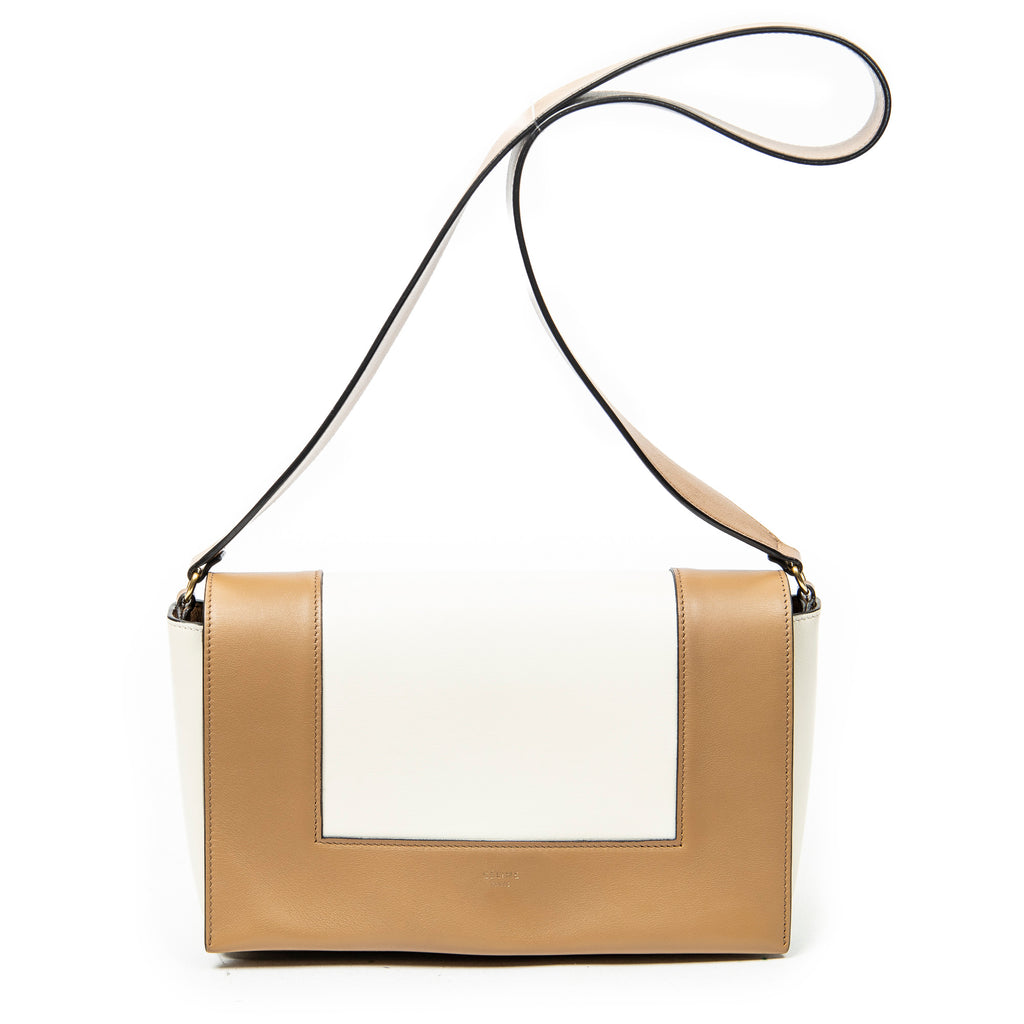 Shoulder Bag Medium Frame Crossbody Tan Calfskin Leather