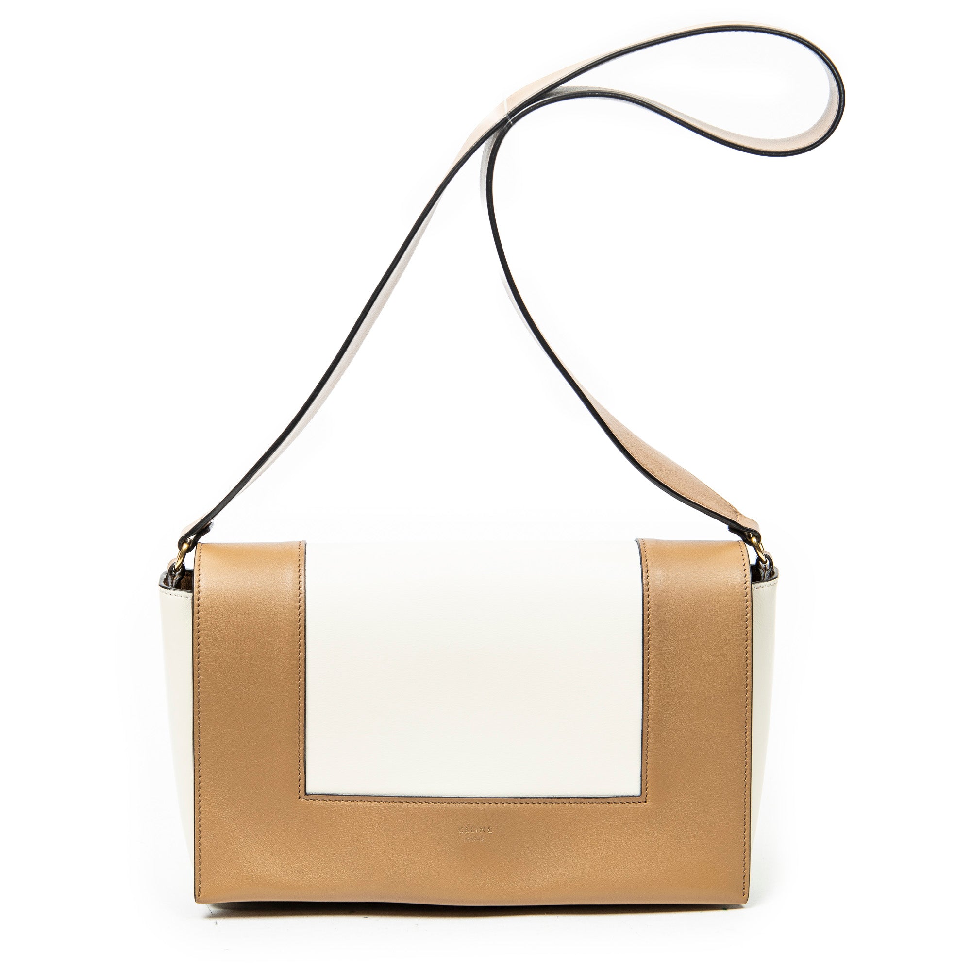 Shoulder Bag Medium Frame Crossbody Tan Calfskin Leather