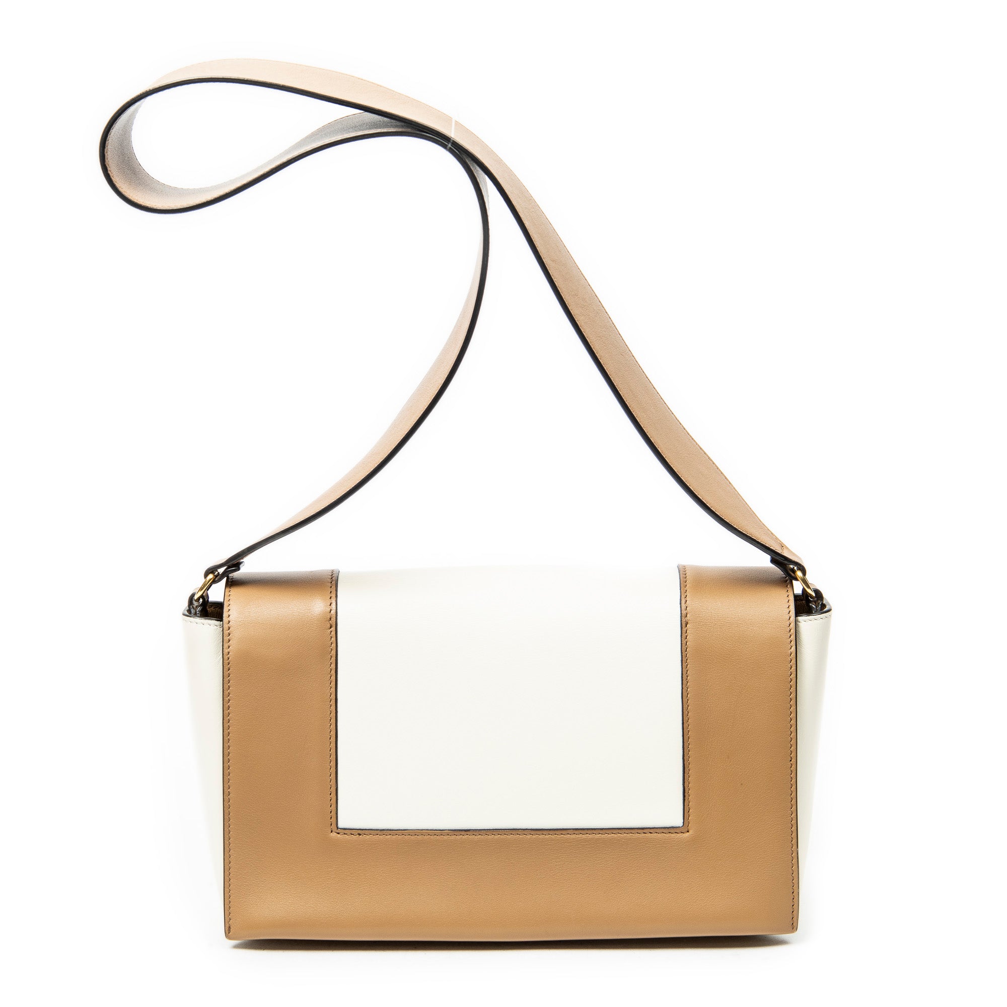 Shoulder Bag Medium Frame Crossbody Tan Calfskin Leather