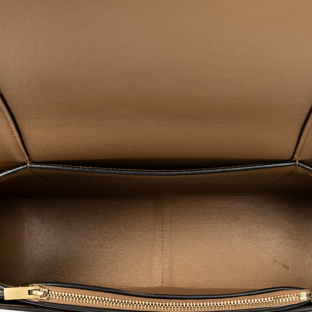 Shoulder Bag Medium Frame Crossbody Tan Calfskin Leather