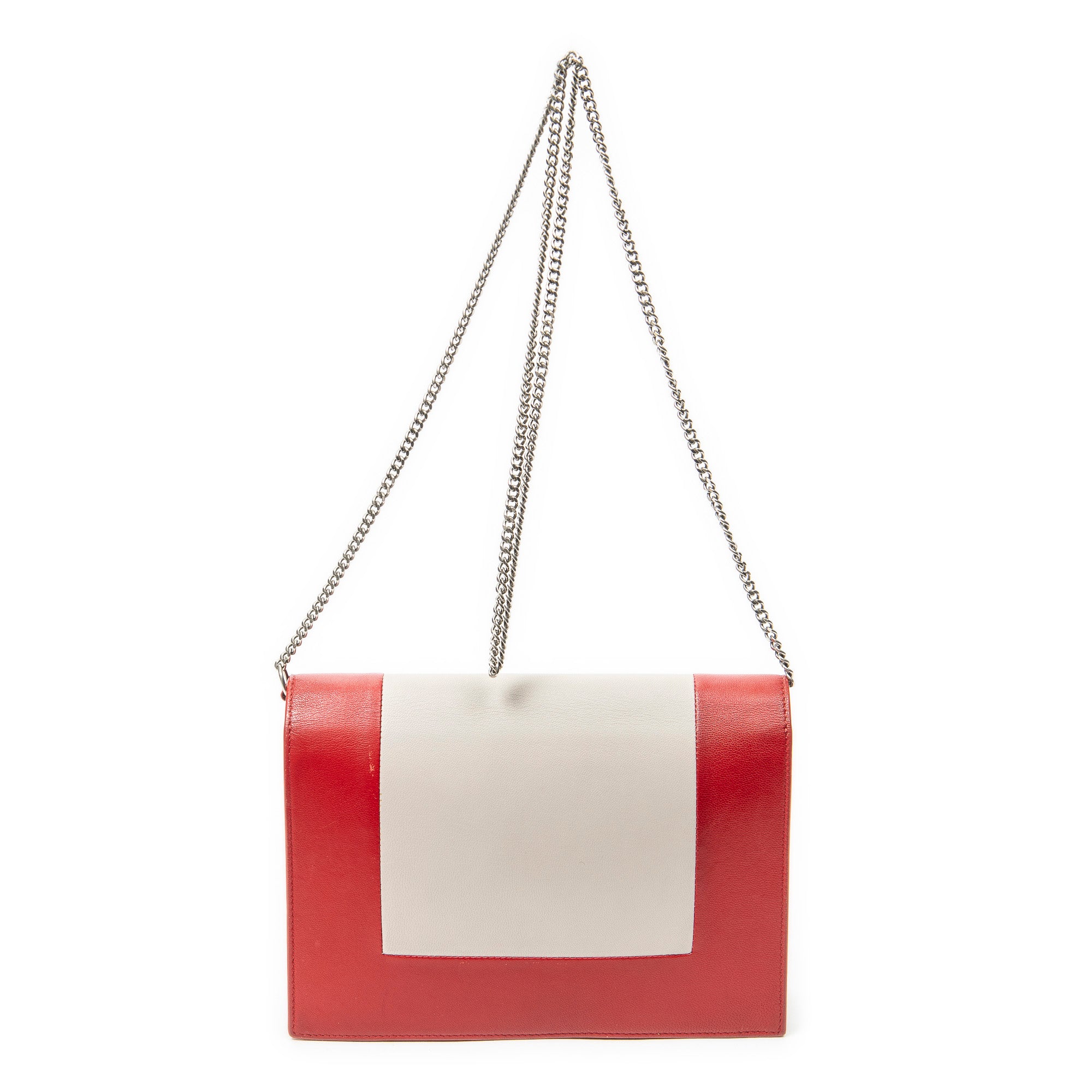 Shoulder Bag Frame Evening Clutch Red Calfskin Leather