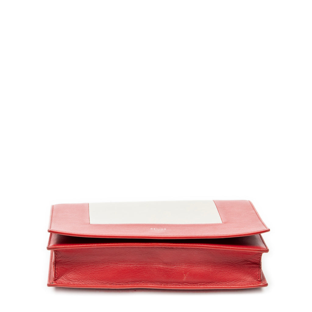 Shoulder Bag Frame Evening Clutch Red Calfskin Leather