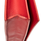 Shoulder Bag Frame Evening Clutch Red Calfskin Leather