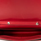 Shoulder Bag Frame Evening Clutch Red Calfskin Leather