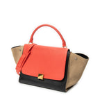 Shoulder Bag Medium Trapeze Red Calfskin Leather
