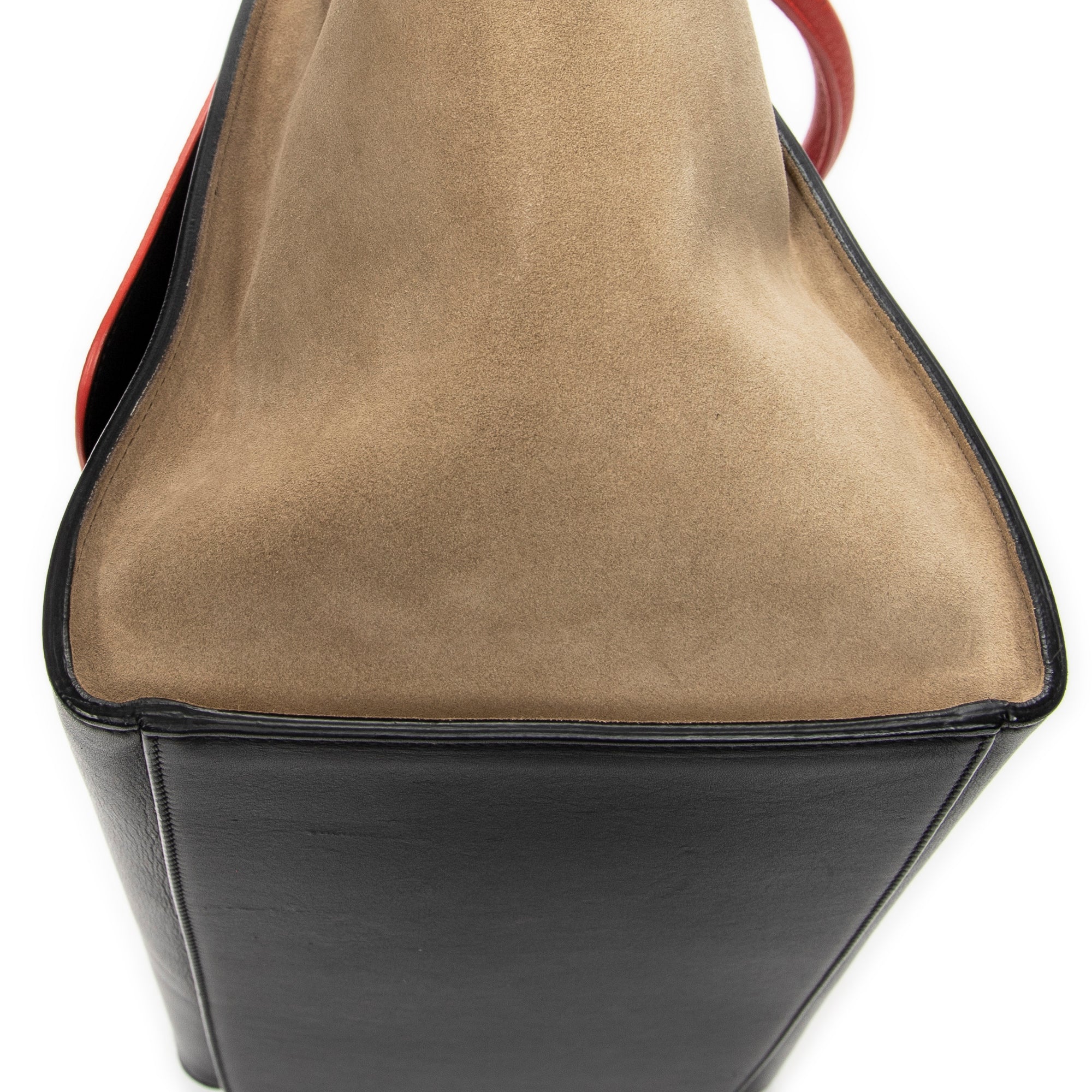 Shoulder Bag Medium Trapeze Red Calfskin Leather
