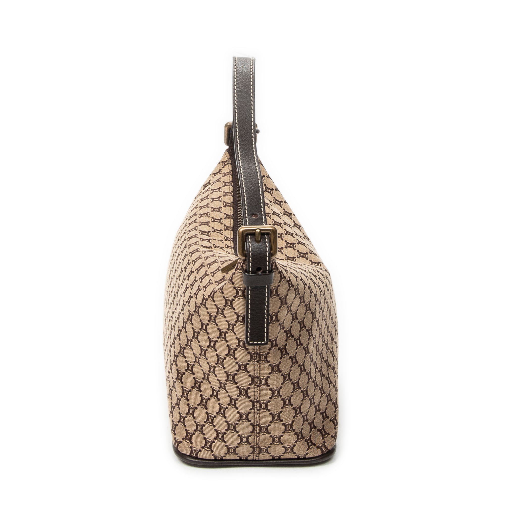 Shoulder Bag Vintage Zip Hobo Beige Macadam Canvas