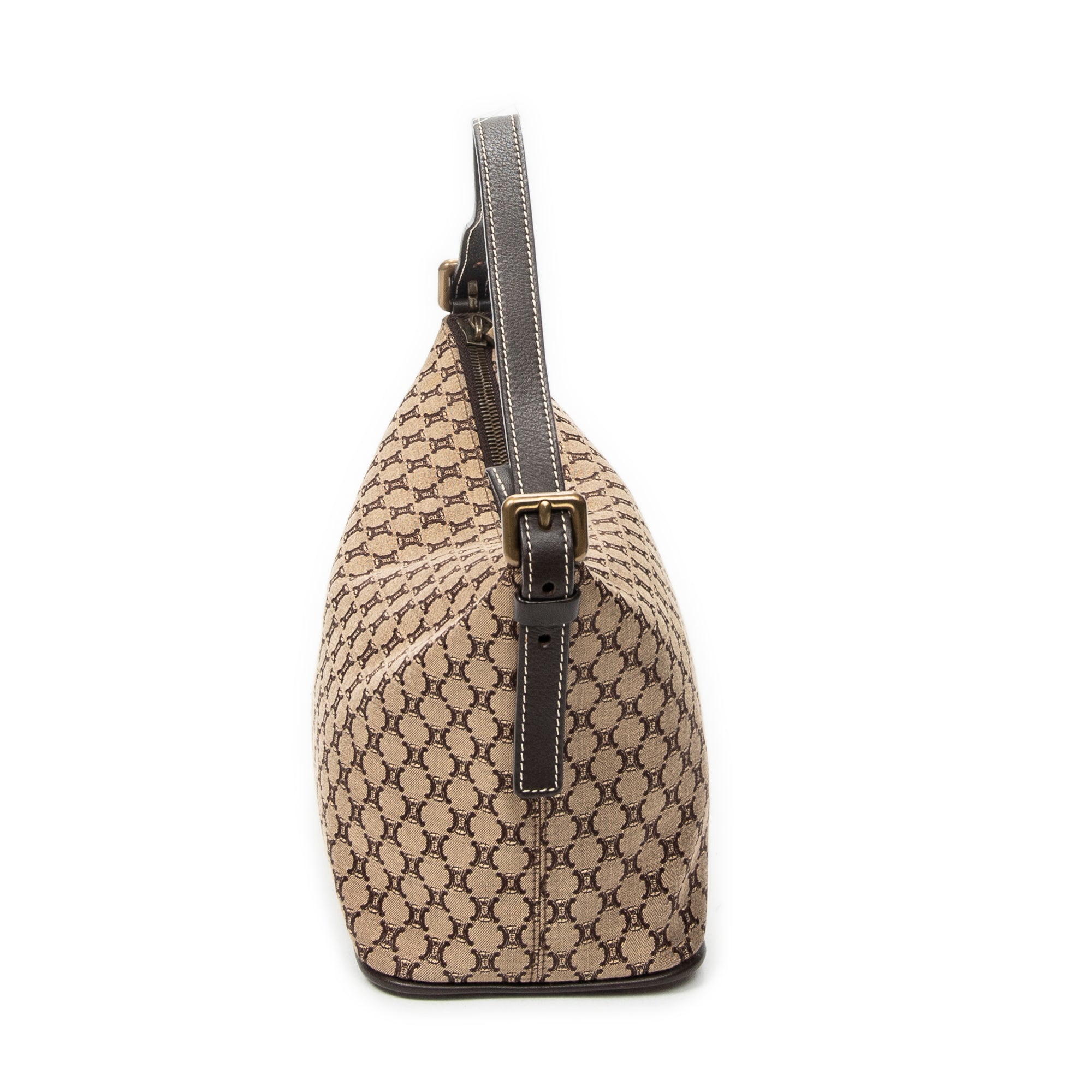 Shoulder Bag Vintage Zip Hobo Beige Macadam Canvas
