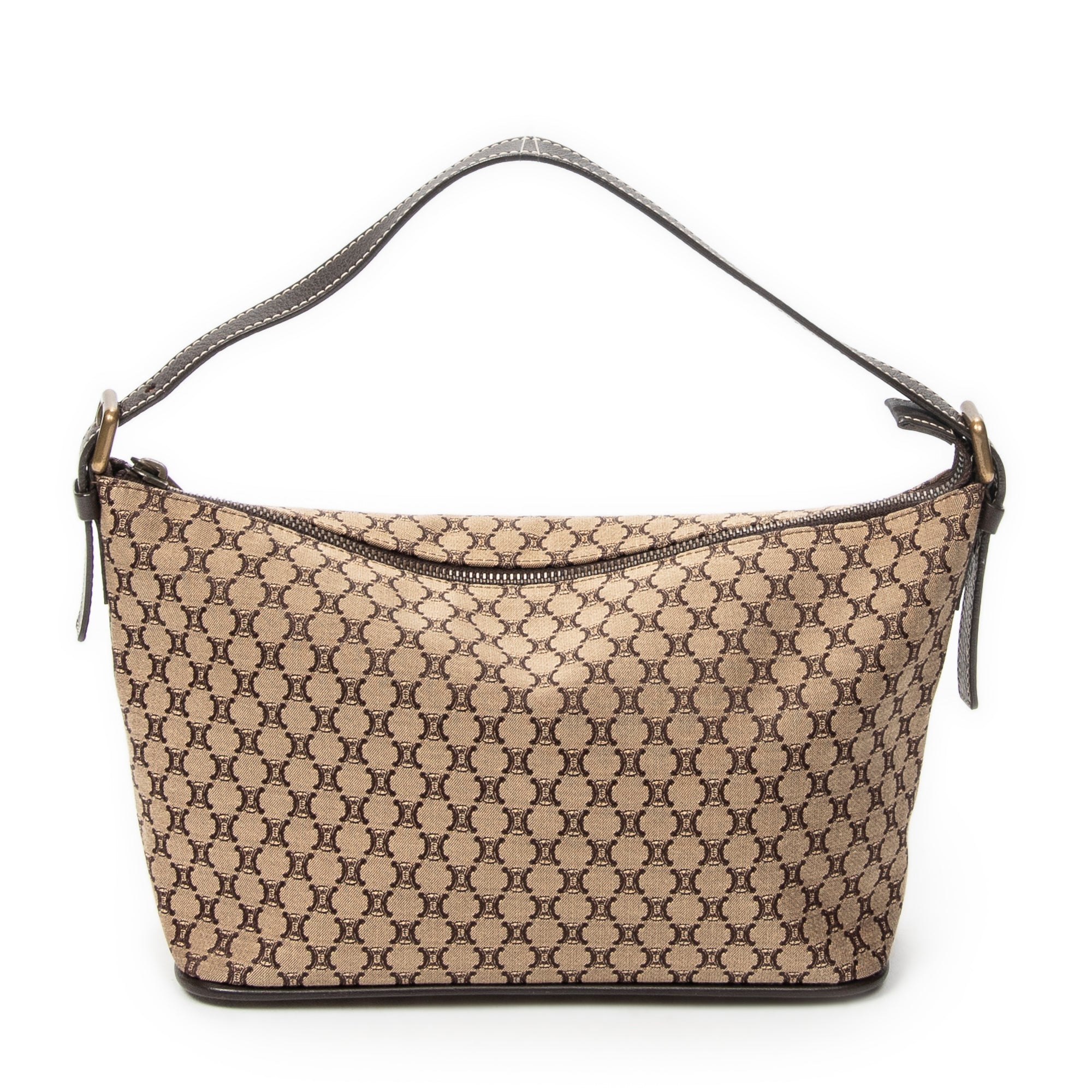 Shoulder Bag Vintage Zip Hobo Beige Macadam Canvas