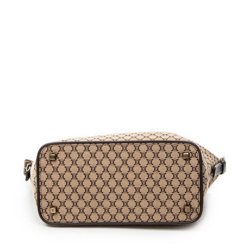 Shoulder Bag Vintage Zip Hobo Beige Macadam Canvas