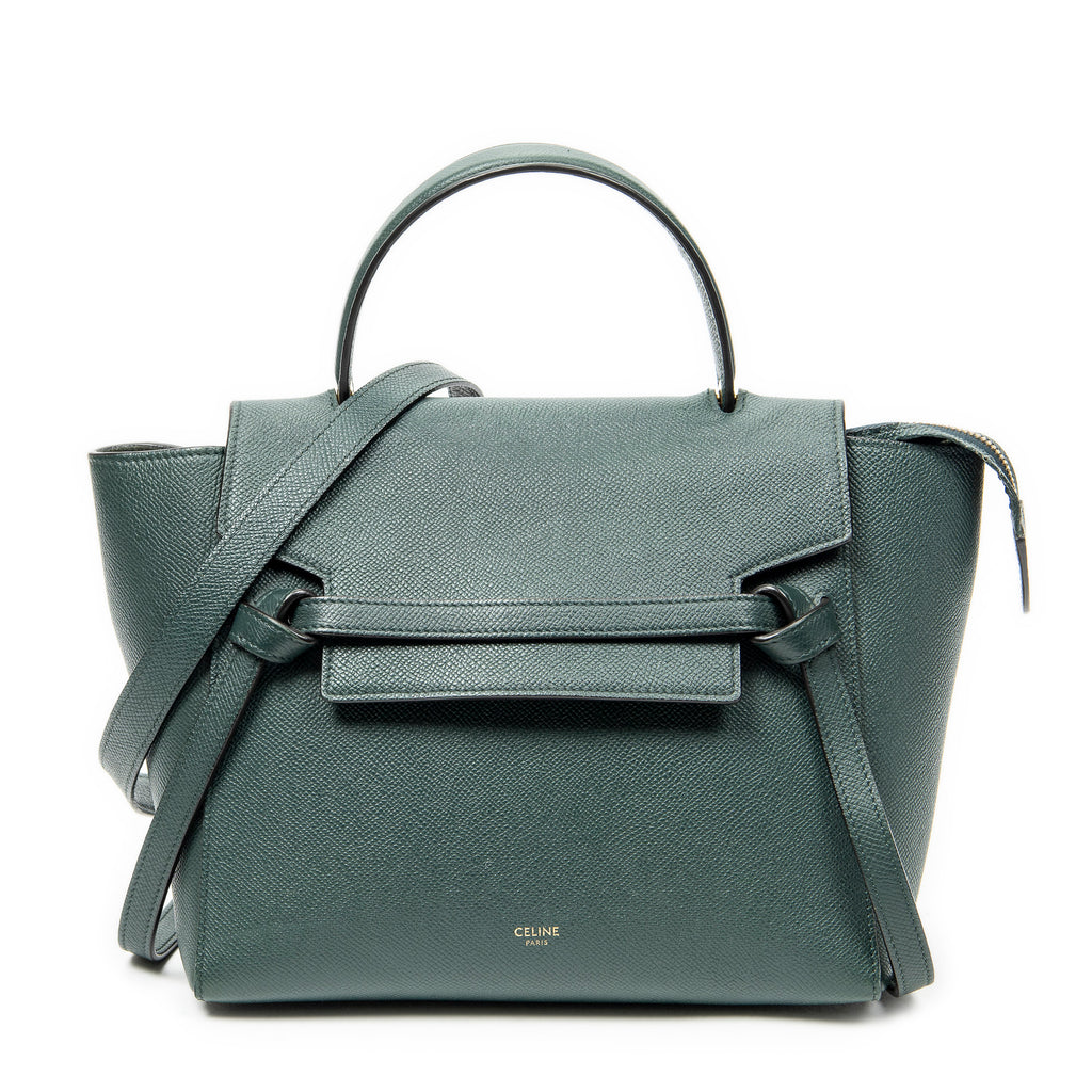 Shoulder Bag Micro Belt Bag Green Grained Calfskin Leather