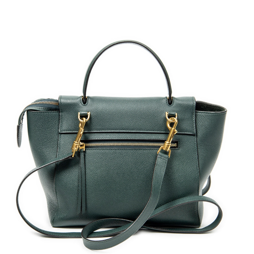 Shoulder Bag Micro Belt Bag Green Grained Calfskin Leather
