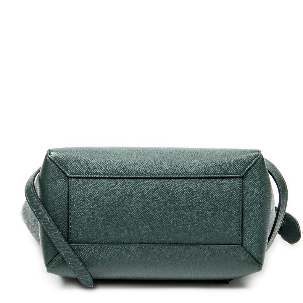 Shoulder Bag Micro Belt Bag Green Grained Calfskin Leather