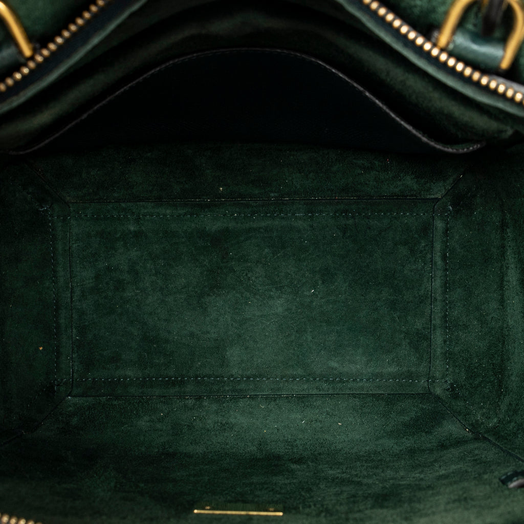 Shoulder Bag Micro Belt Bag Green Grained Calfskin Leather