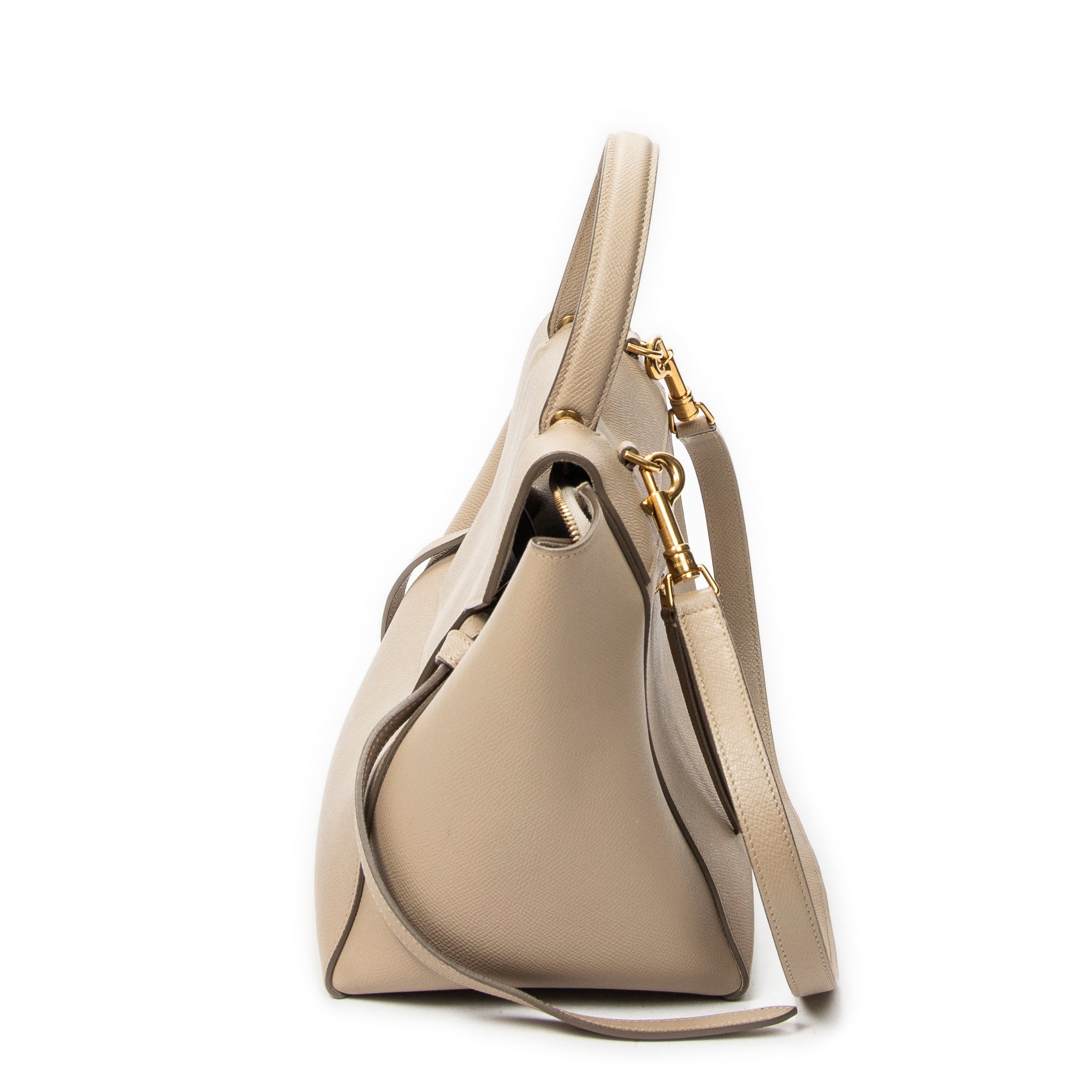 Shoulder Bag Mini Belt Bag Beige Calfskin Leather