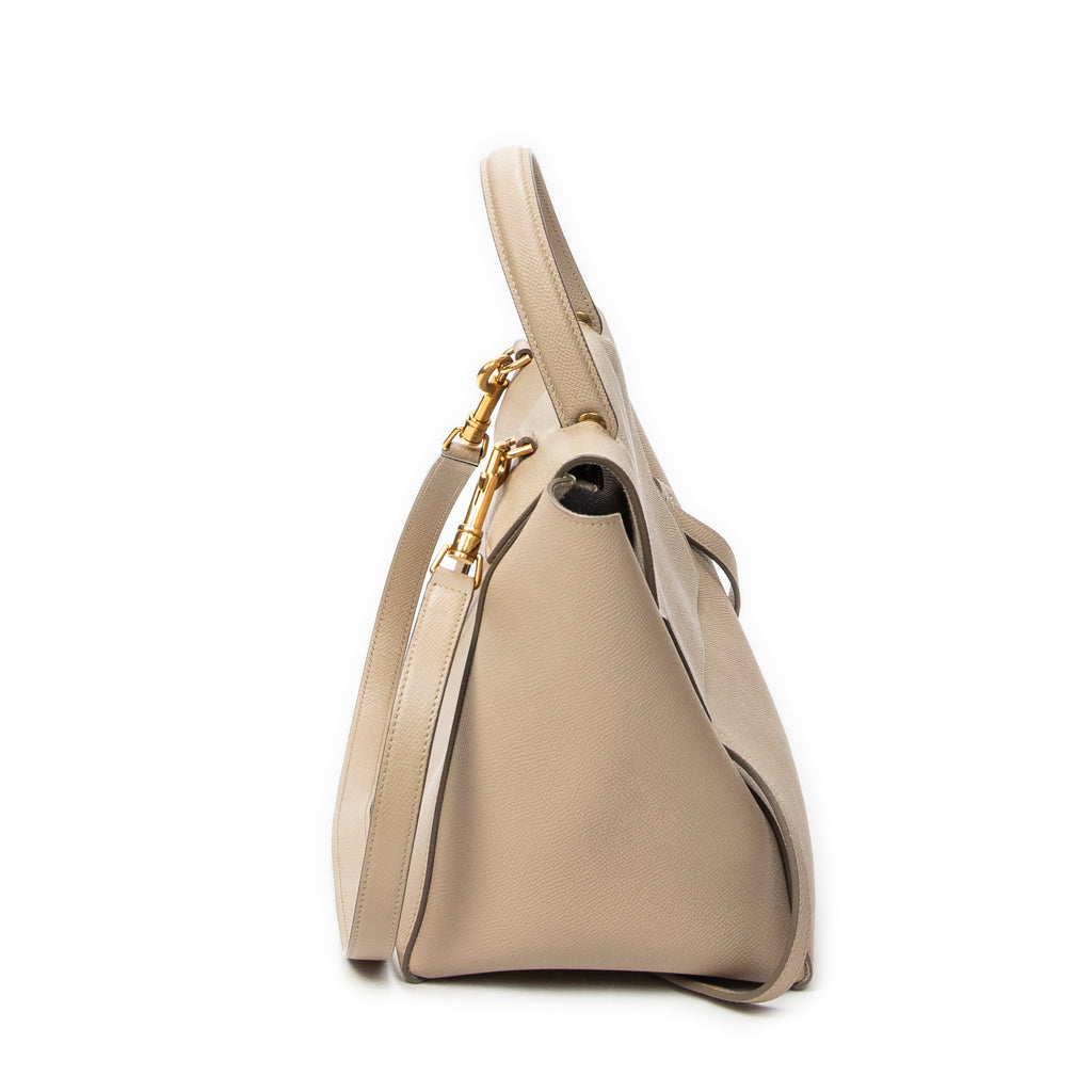 Shoulder Bag Mini Belt Bag Beige Calfskin Leather