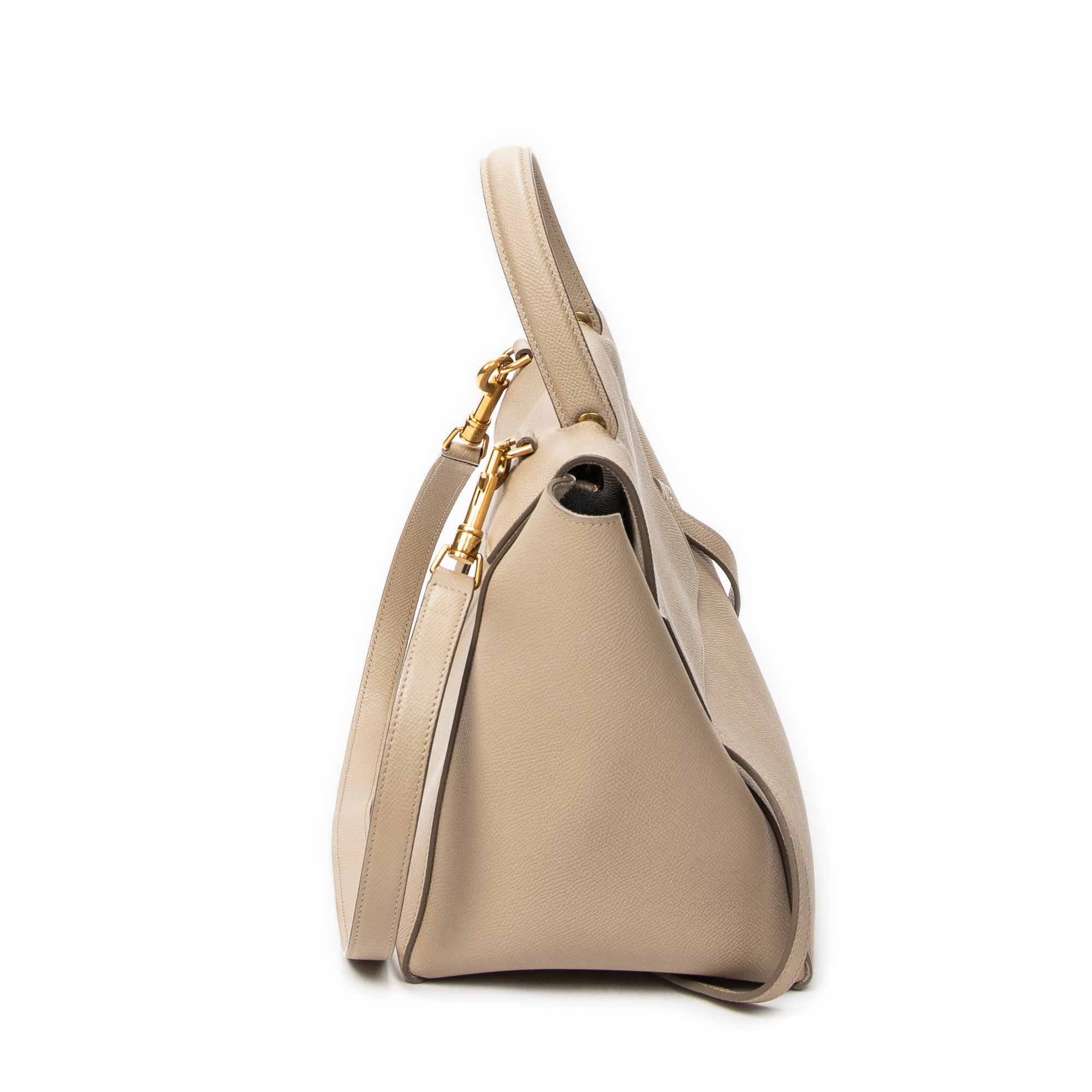 Shoulder Bag Mini Belt Bag Beige Calfskin Leather