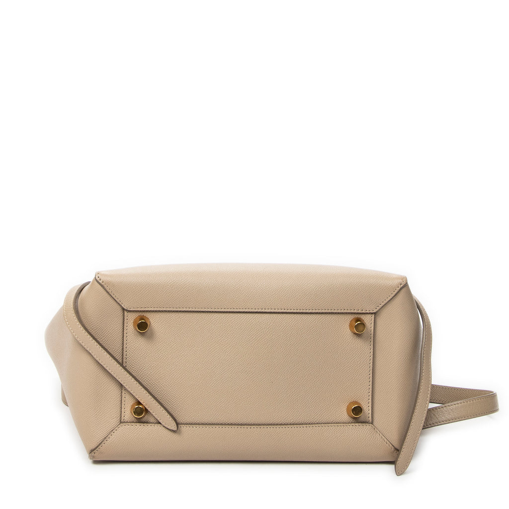 Shoulder Bag Mini Belt Bag Beige Calfskin Leather