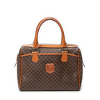 Handbag Vintage Boston Brown Macadam Coated Canvas