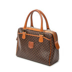Handbag Vintage Boston Brown Macadam Coated Canvas