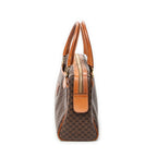 Handbag Vintage Boston Brown Macadam Coated Canvas
