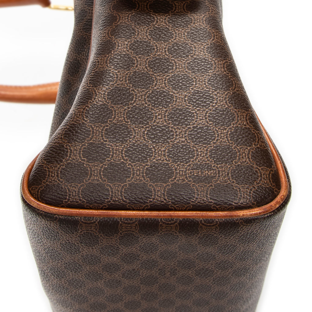 Handbag Vintage Boston Brown Macadam Coated Canvas