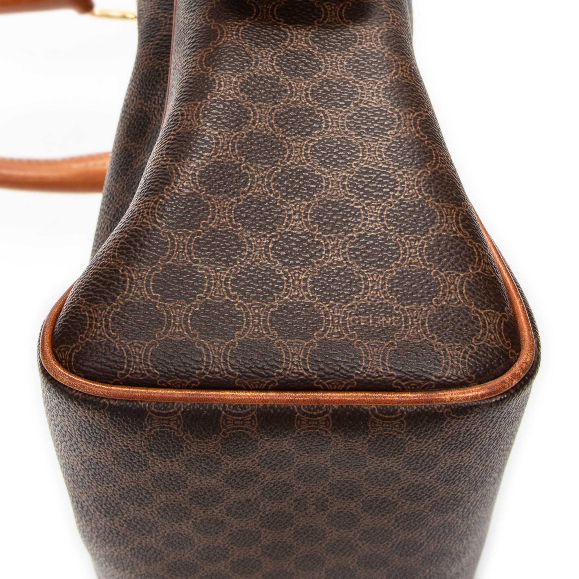 Handbag Vintage Boston Brown Macadam Coated Canvas