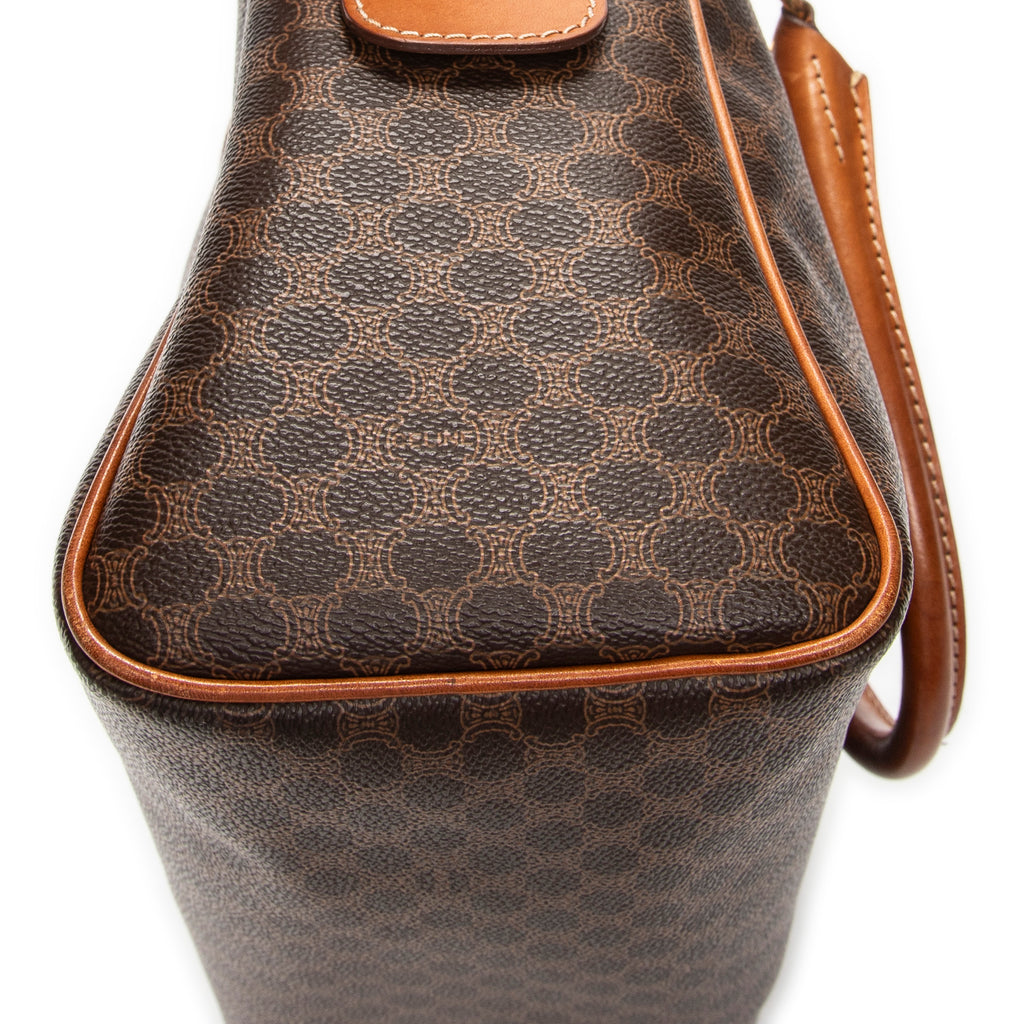 Handbag Vintage Boston Brown Macadam Coated Canvas