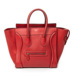 Handbag Mini Luggage Red Calfskin Leather