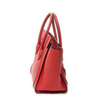 Handbag Mini Luggage Red Calfskin Leather