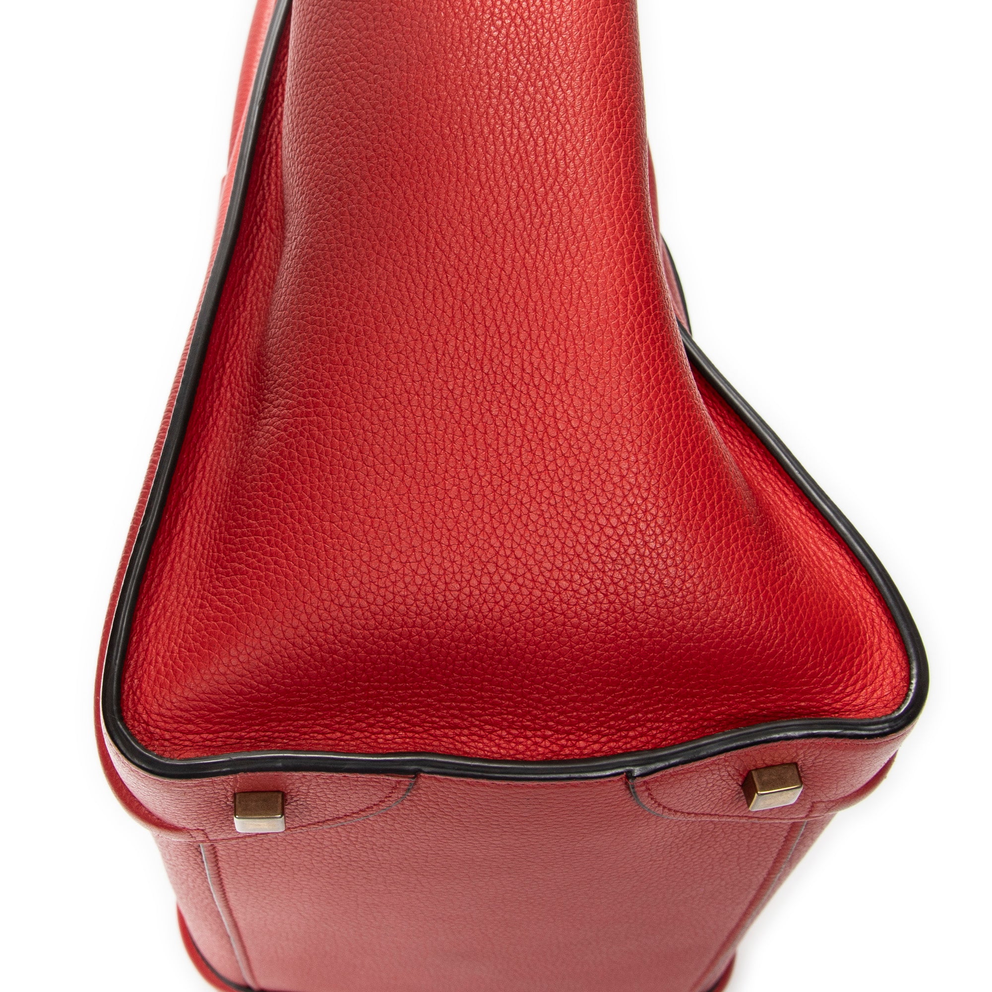 Handbag Mini Luggage Red Calfskin Leather