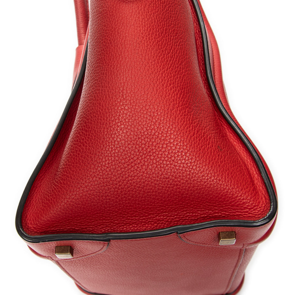 Handbag Mini Luggage Red Calfskin Leather
