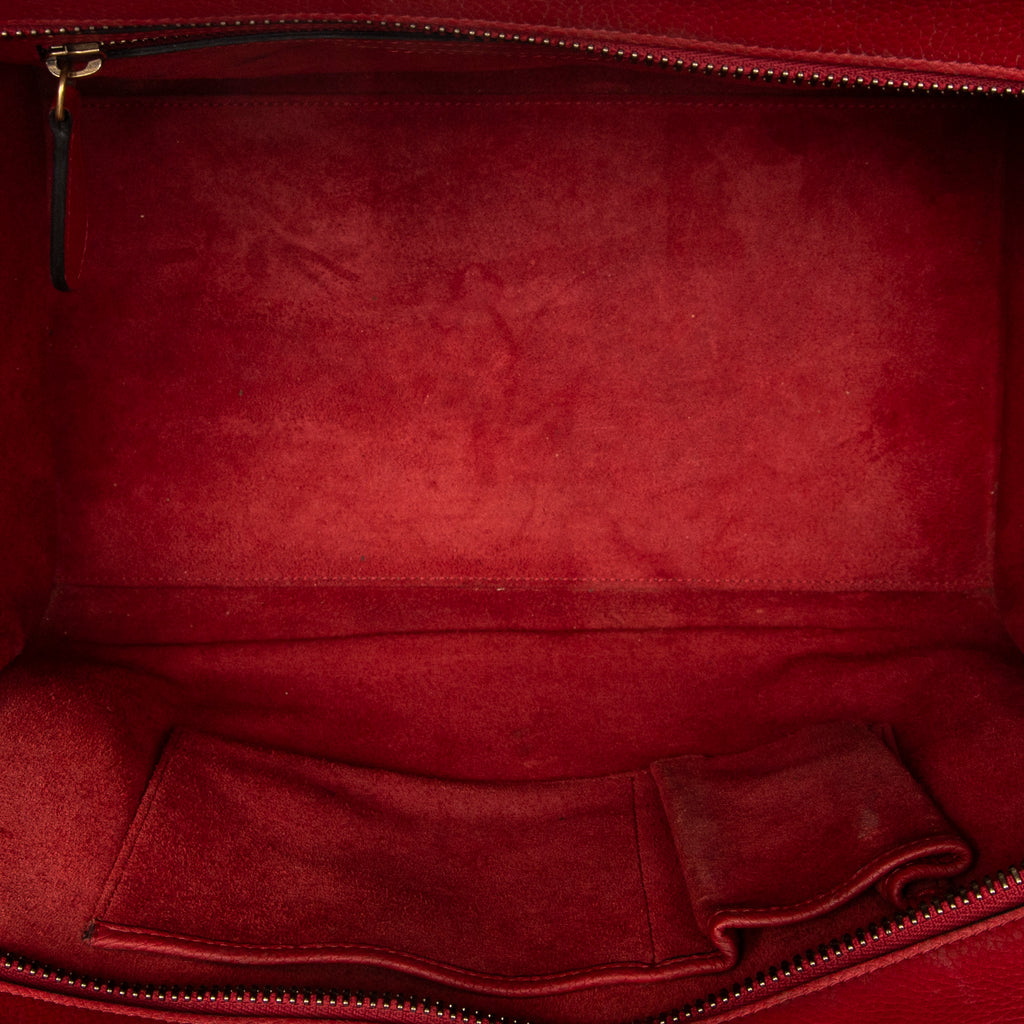 Handbag Mini Luggage Red Calfskin Leather