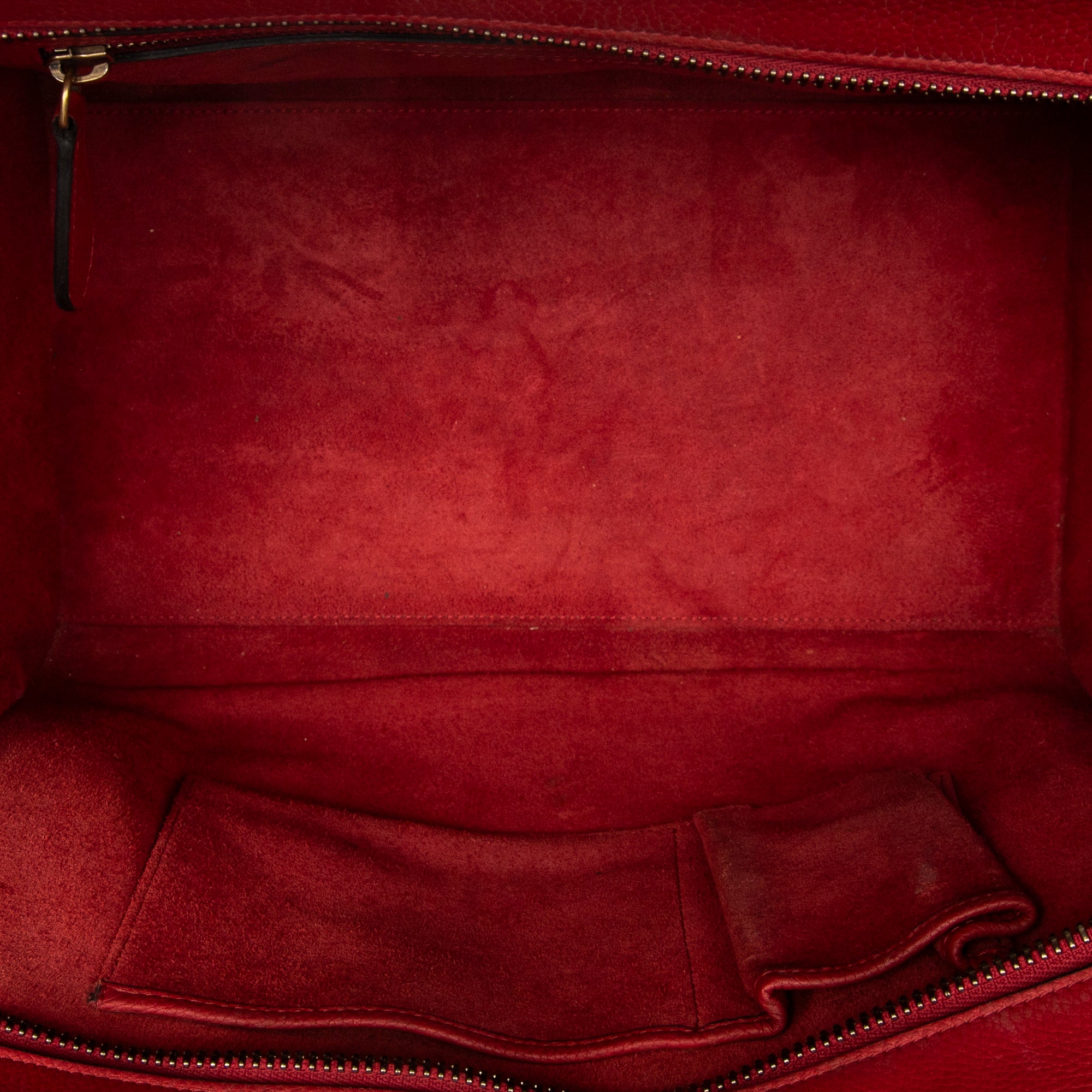 Handbag Mini Luggage Red Calfskin Leather