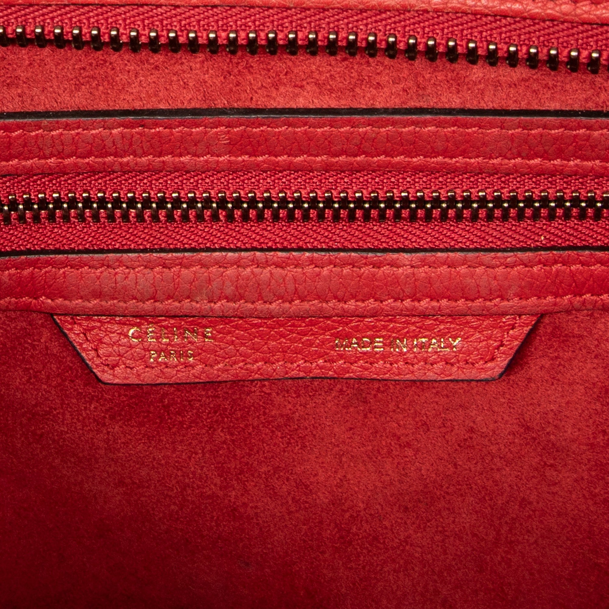 Handbag Mini Luggage Red Calfskin Leather