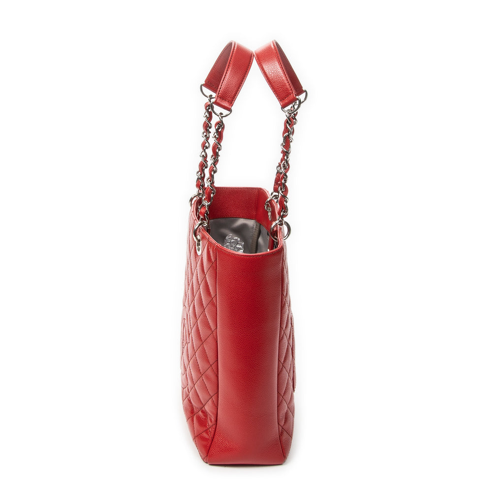 Shoulder Bag Grand Shopping Tote Red Quilted Caviar Leather